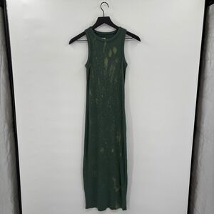 SO Goods for Life Maxi Dress Medium Green Tie Dye Ribbed Tank Y2K Fairy Festival